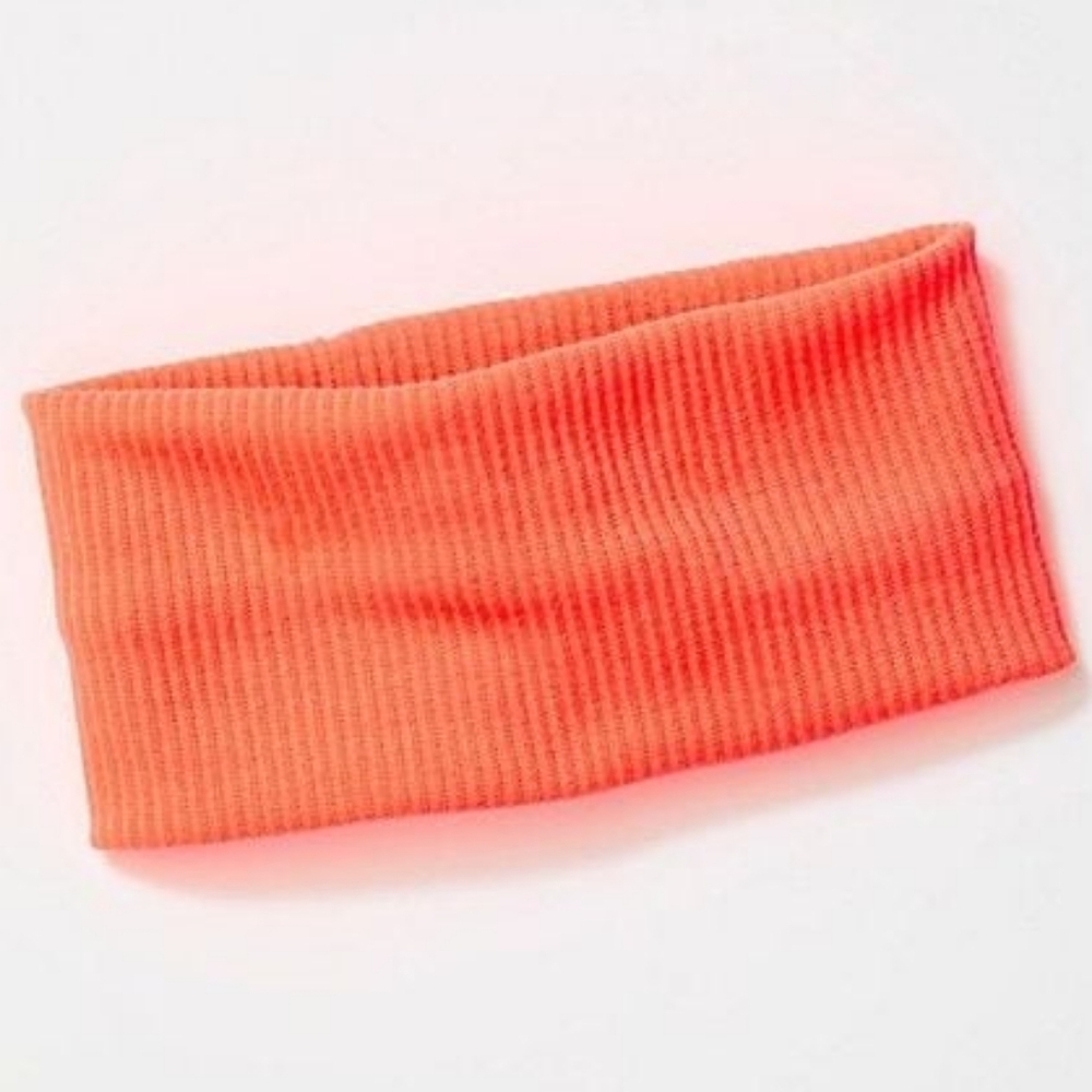 NWT Free People Super Wide Soft Headband Neon Orange - Picture 2 of 7
